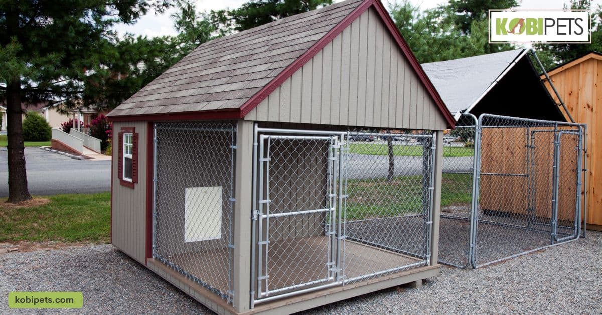 Dog Run with Attached Dog House